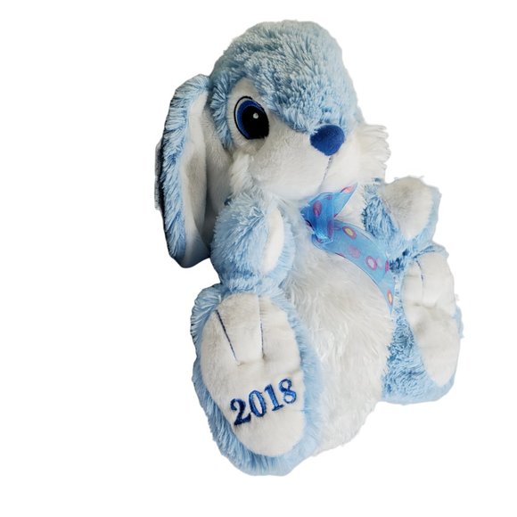 Dan Dee Collectors Choice Blue Plush 15” Seated Bunny Rabbit Stuffed Easter 2018 - Picture 6 of 6